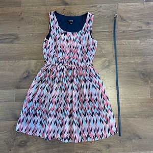 A. Byer Sleeveless Geometric Print Dress: Size S